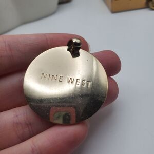 3/$20 Champagne tone nine west necklace‎ pendant heavy well made designer